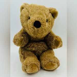 Vintage 1982‎ GUND Soft Brown Plush Sitting Teddy Bear 9” Tall EUC